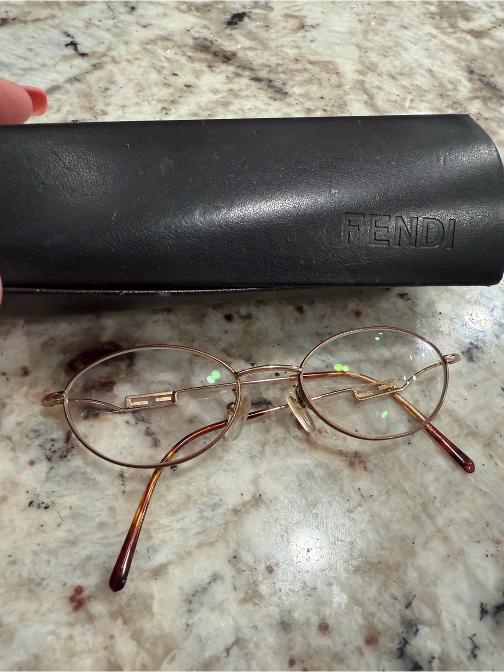 Fendi women’s Round Metal Glasses in Gold with Tortoiseshell Temples